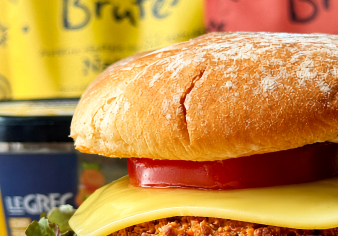 Burger végé à la PVT et aux Bacon Bits