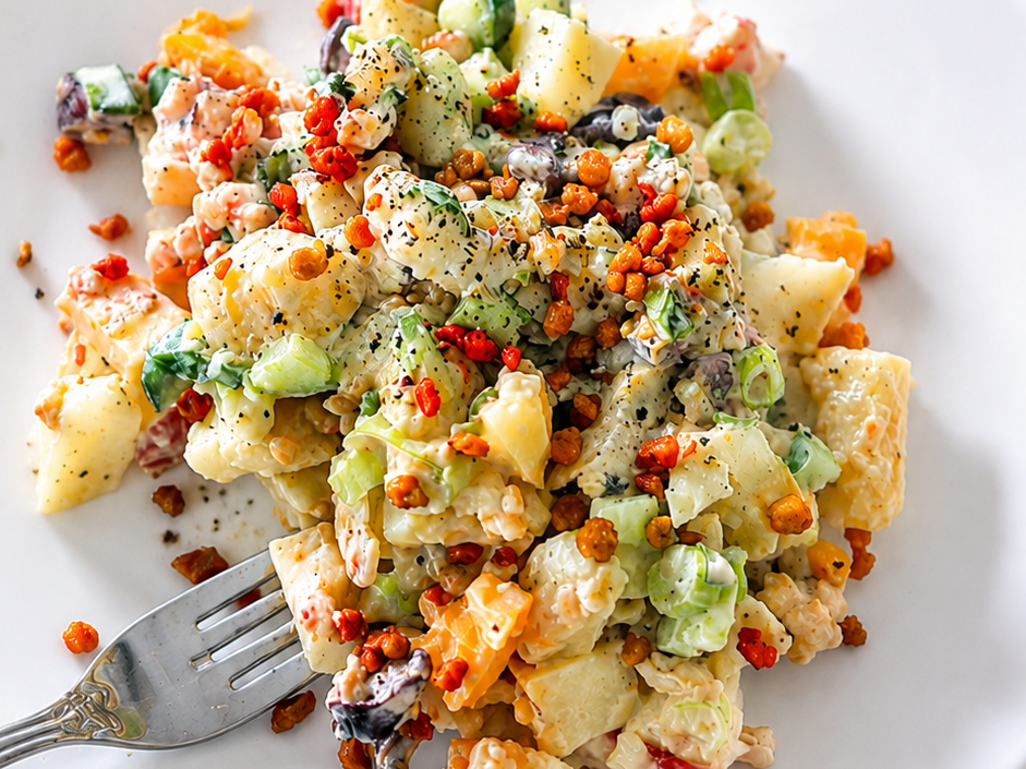 Salade de patates crémeuse à la grecque