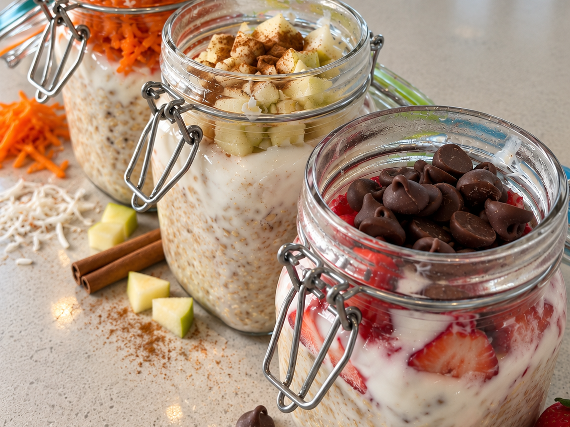 Overnight oats protéinés — 3 façons