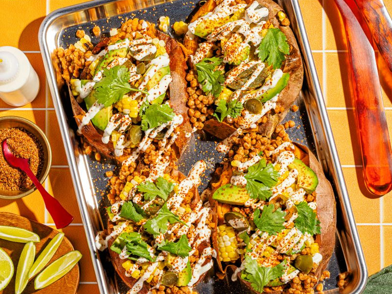 Patates douces farcies à la PVT mexicaine