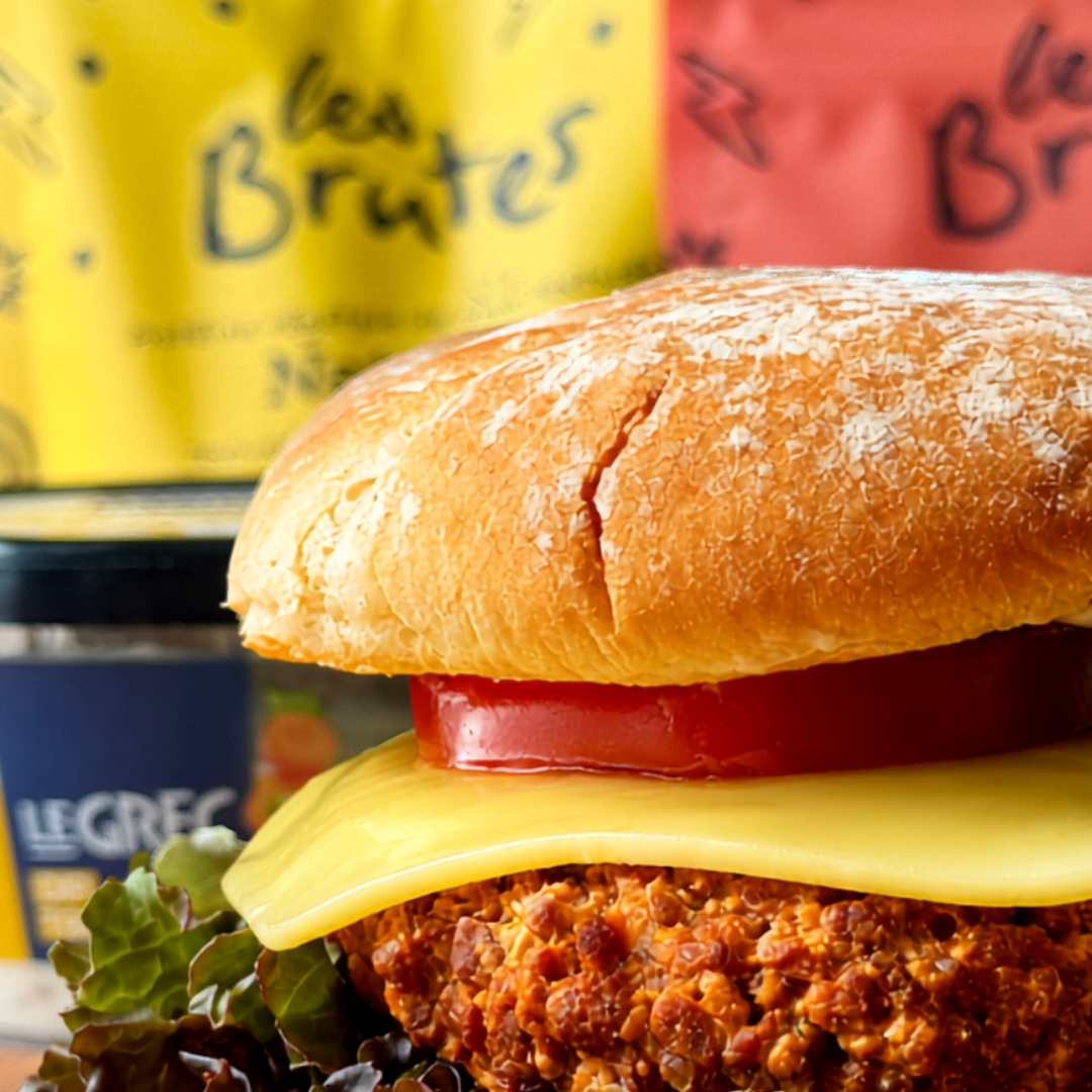Burger végé à la PVT et aux Bacon Bits - LES BRUTES