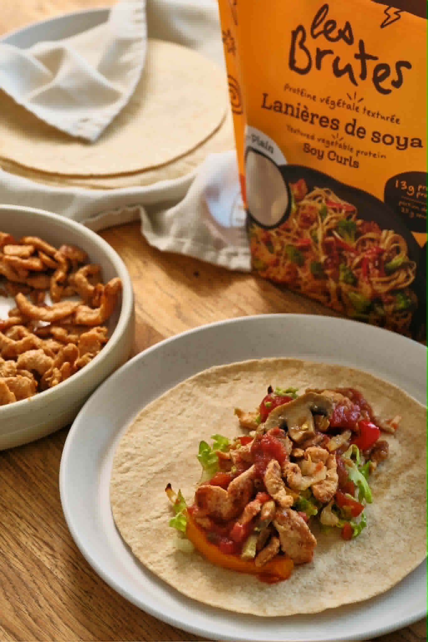 Fajitas rapides aux lanières de soya