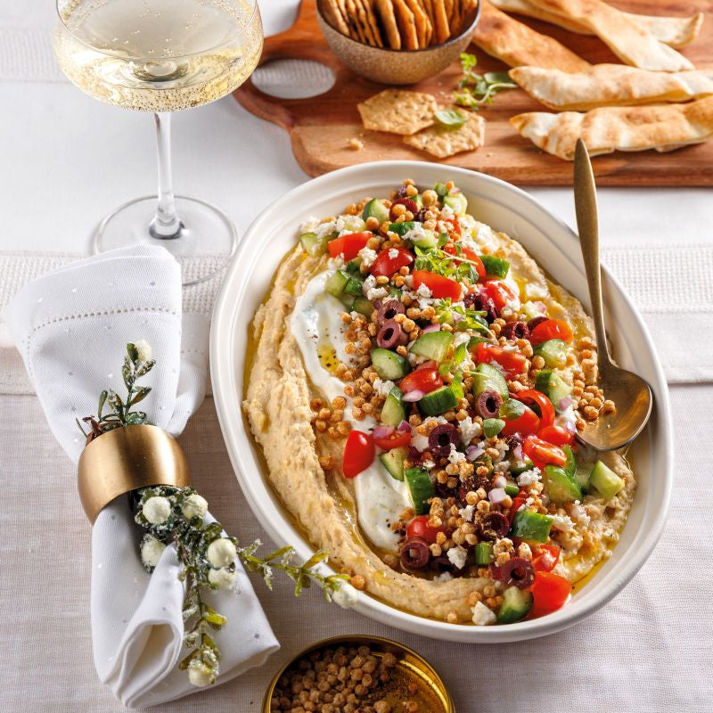 Houmous garni à la PVT grecque - LES BRUTES