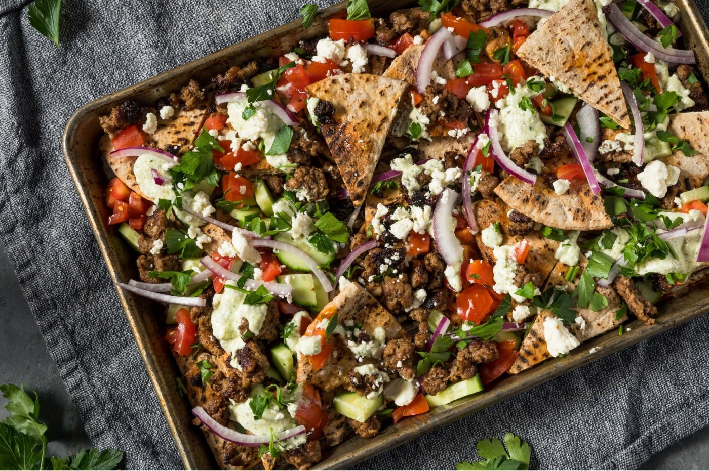 Greek-style nachos
