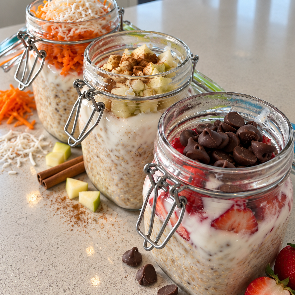 Overnight oats protéinés — 3 façons - LES BRUTES