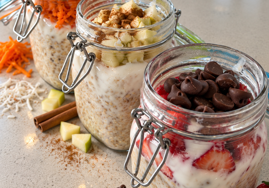 Overnight oats protéinés — 3 façons - LES BRUTES