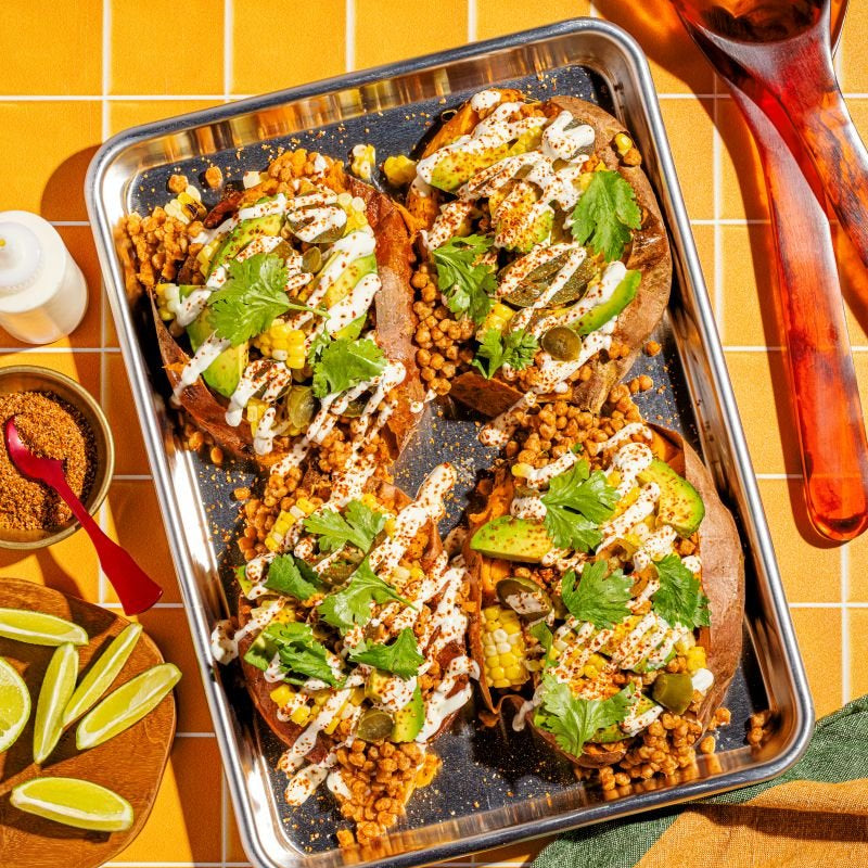 Patates douces farcies à la PVT mexicaine - LES BRUTES