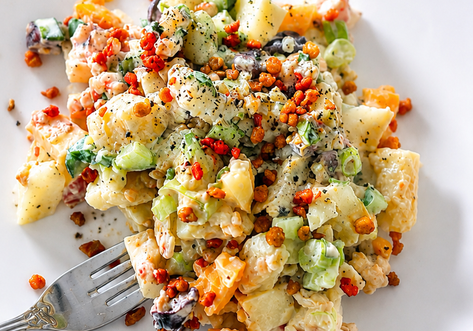 Salade de patates crémeuse à la grecque - LES BRUTES