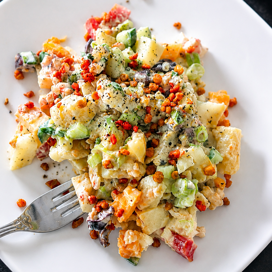 Salade de patates crémeuse à la grecque - LES BRUTES