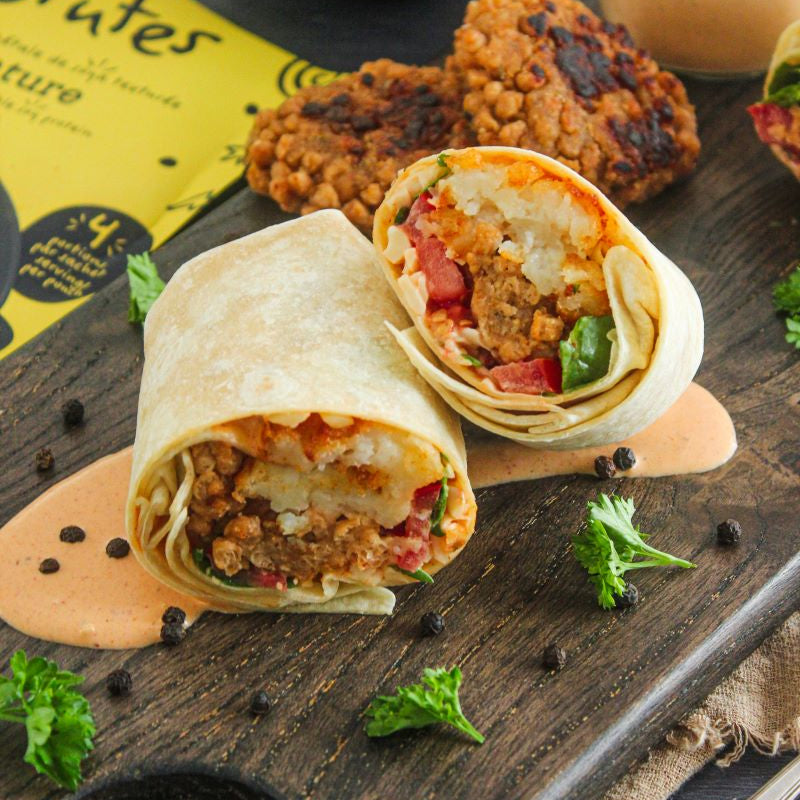 Wrap déjeuner avec galette de saucisse à la PVT - LES BRUTES